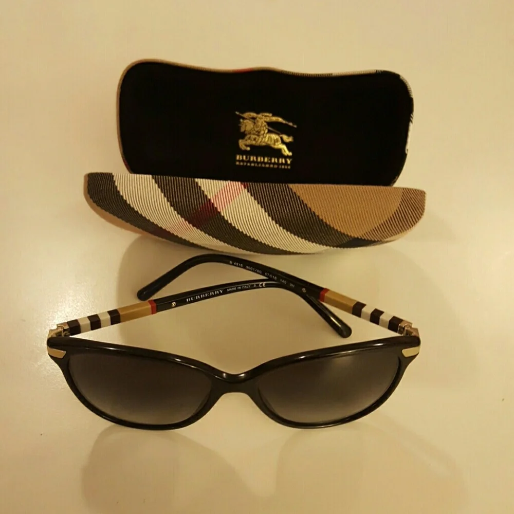 Burberry Black Sunglasses with Signature Check Arms